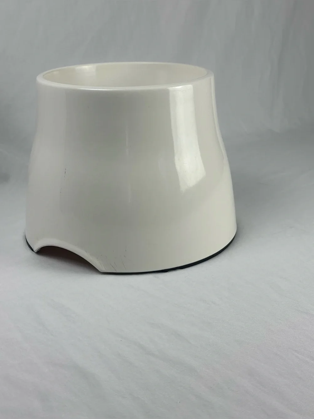 Elevated Dog Bowl Holder Stand White Anti-Slip Pet Feeder for Small Bowls